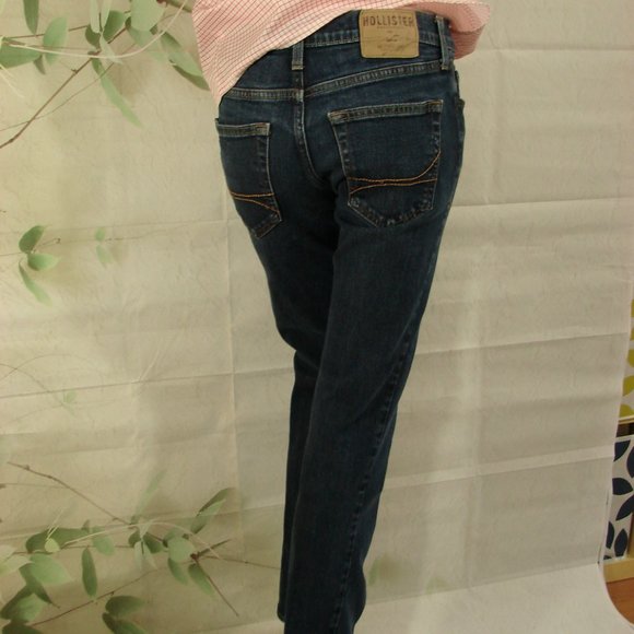 Hollister #3E0689 Ladies Jeans 30 x 32  Button Fly Mid Tone wash gold threading - Picture 15 of 16